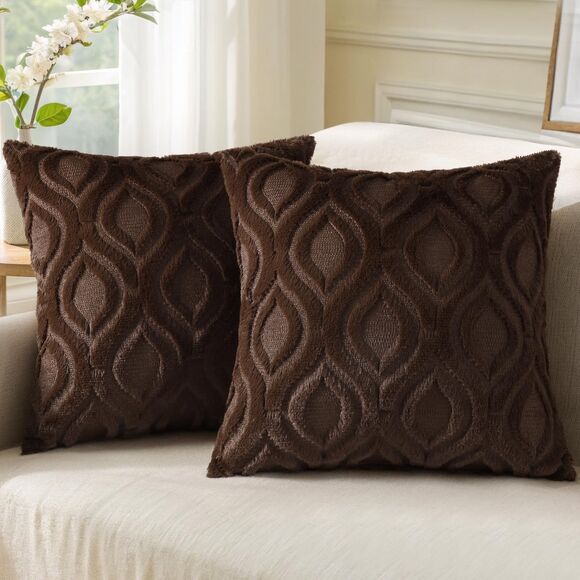 Other - Set of 2, 26x26 Inch Textured Euro Sham Throw Pillow Covers